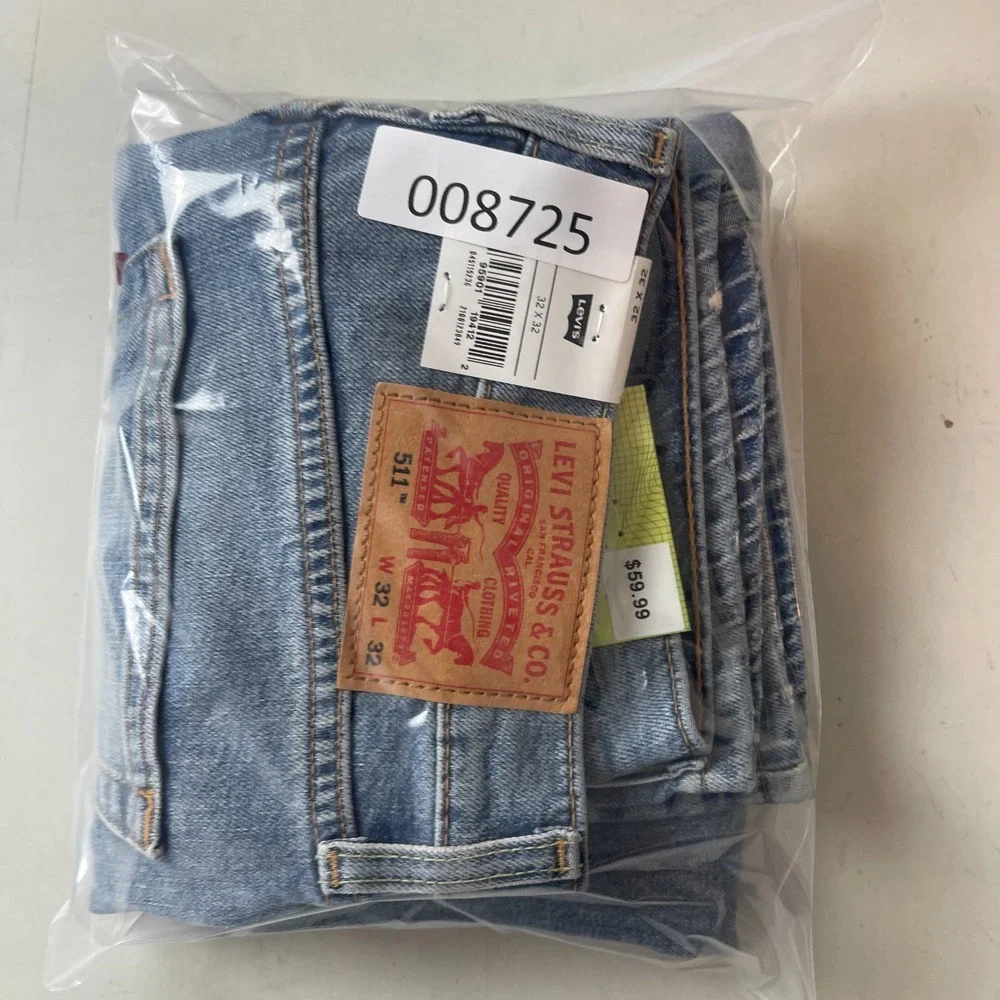 Levis Jeans Mens 32x32 Blue 511 Slim Fit Medium Wash Stretch Denim Grunge Punk